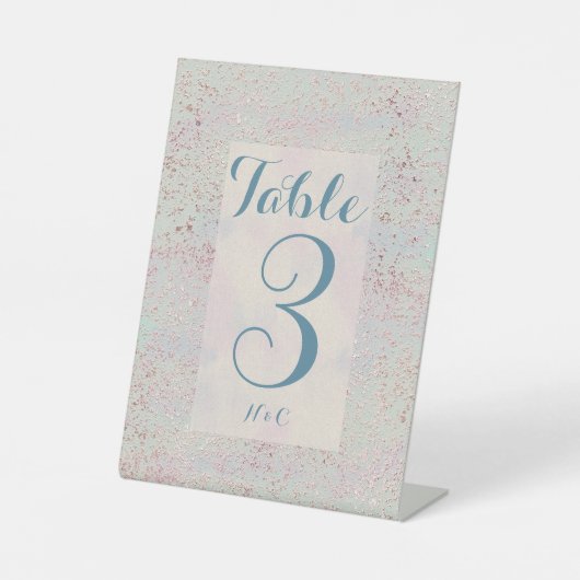 Signe De Table Numéro de table en cuivre bleu moderne personnalis (Recto)