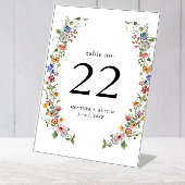 Signe De Table Numéro de table floral