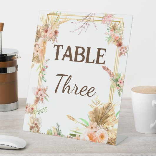 Signe De Table Numéro de table floral Boho (In SItu)