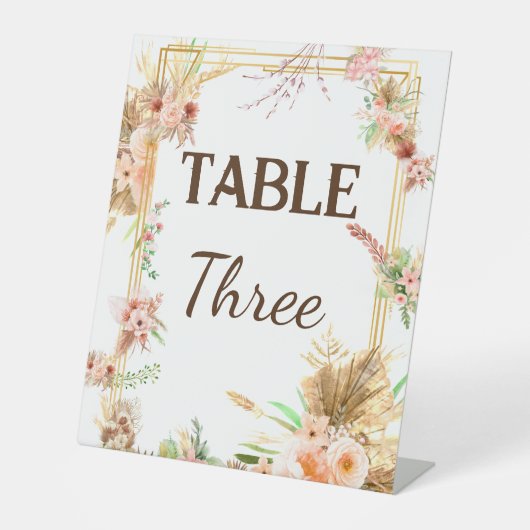 Signe De Table Numéro de table floral Boho (Recto)