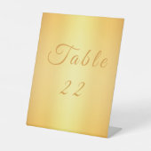Signe De Table Numéro de table Mariage or simple (Recto)