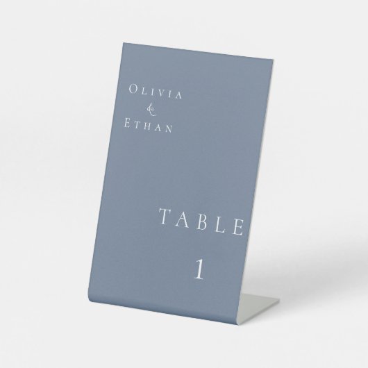 Signe De Table Numéro de table minimaliste Dusty (Recto)