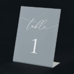 Signe De Table Numéro de table minimaliste en gris bleu foncé<br><div class="desc">Belle,  élégante,  moderne et minimaliste,  carte numéro de table. Entièrement personnalisable.</div>