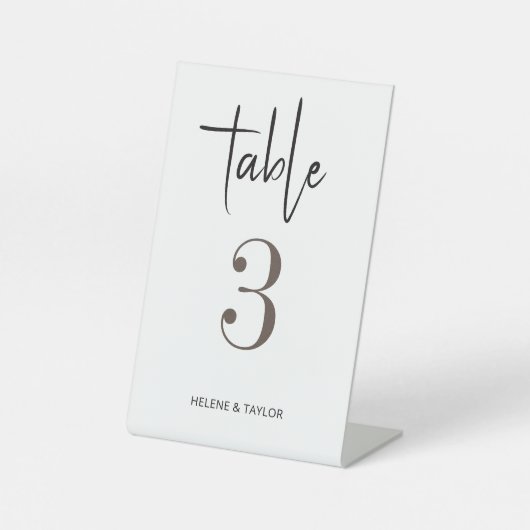 Signe De Table Numéro de table moderne simple (Recto)