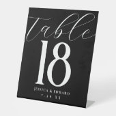 Signe De Table Numéro de table moderne simple élégant noir blanc (Recto)