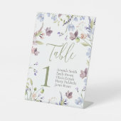 Signe De Table Numéro de table pour Baby Shower Wildflower (Recto)