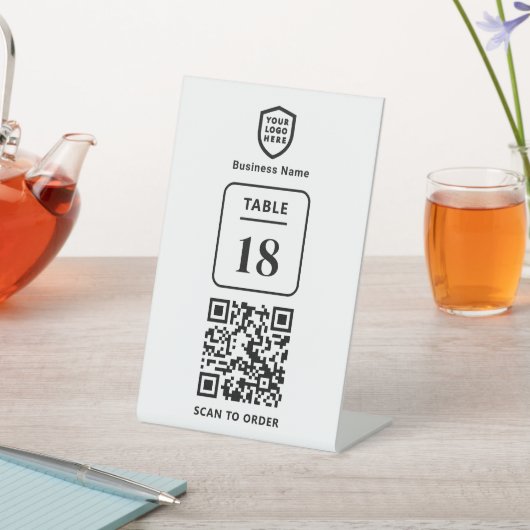 Signe De Table Numéro de table QR Code Scan to Order Restaurant (In SItu)