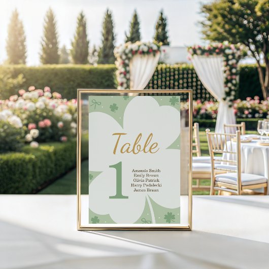 Signe De Table Numéro de table Trèfle Chanceux