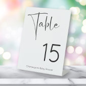 Signe De Table Numéro de tableau Baby shower de script moderne
