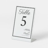 Signe De Table Numéro de tableau de piédestal pour un mariage mod (Recto)