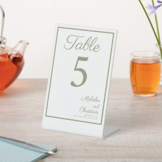 Signe De Table Numéro de tableau de piédestal pour un mariage mod