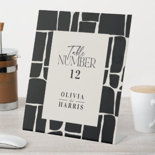 Signe De Table Numéro de tableau noir et blanc minimaliste modern