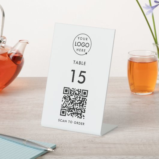 Signe De Table Numéro de tableau QR Code Restaurant Café Scan to  (In SItu)