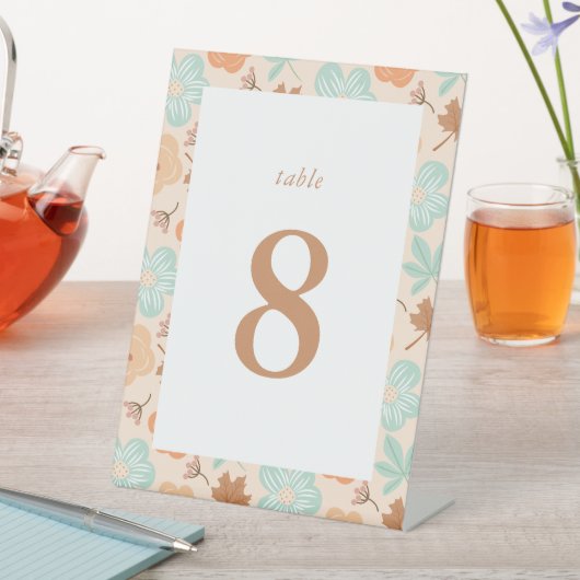 Signe De Table Numéro du tableau de fleurs d'automne" (In SItu)