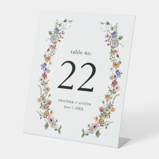 Signe De Table Numéro du tableau floral (Recto)