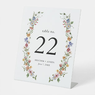 Signe De Table Numéro du tableau floral