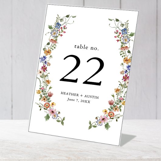 Signe De Table Numéro du tableau floral