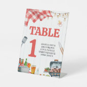 Signe De Table Numéros de table BBQ à carreaux rustiques pour piq (Recto)