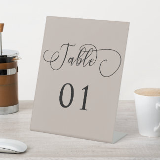 Signe De Table Numéros de table de calligraphie minimaliste moder