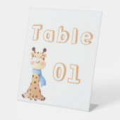 Signe De Table Numéros de table de girafe bébé mignon (Recto)