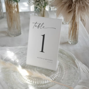 Signe De Table Numéros de table de mariage élégants à écriture ma