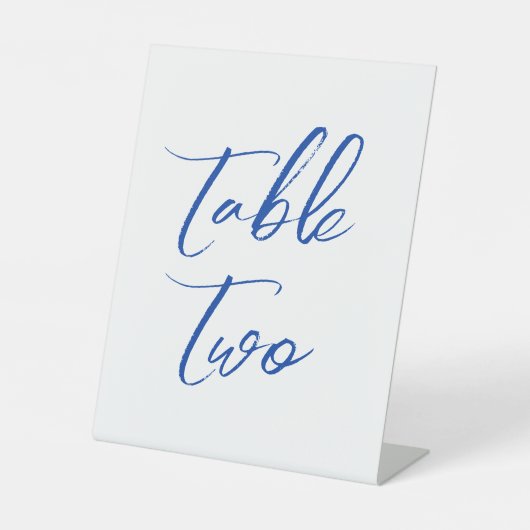 Signe De Table Numéros de table de mariage élégants bleus (Recto)