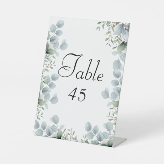 Signe De Table Numéros de table de mariage sur socle en eucalyptu (Recto)