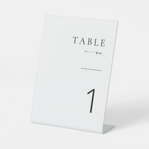 Signe De Table Numéros de table minimalistes de Mariage de script
