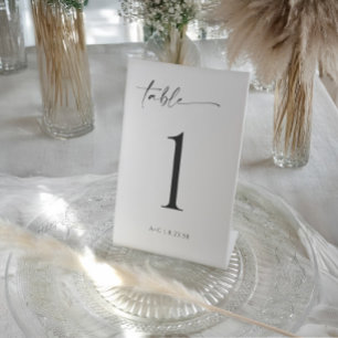Signe De Table Numéros de table minimaux modernes simples Mariage