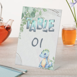 Signe De Table Numéros de table pour 1er anniversaire de dinosaur