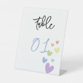 Signe De Table Numéros de table pour Baby Shower avec coeurs mign (Recto)