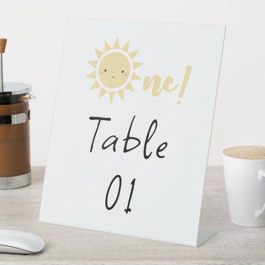 Signe De Table Numéros de table pour le 1er anniversaire de Cute (In SItu)
