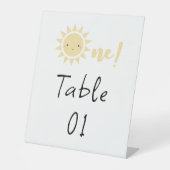 Signe De Table Numéros de table pour le 1er anniversaire de Cute (Recto)