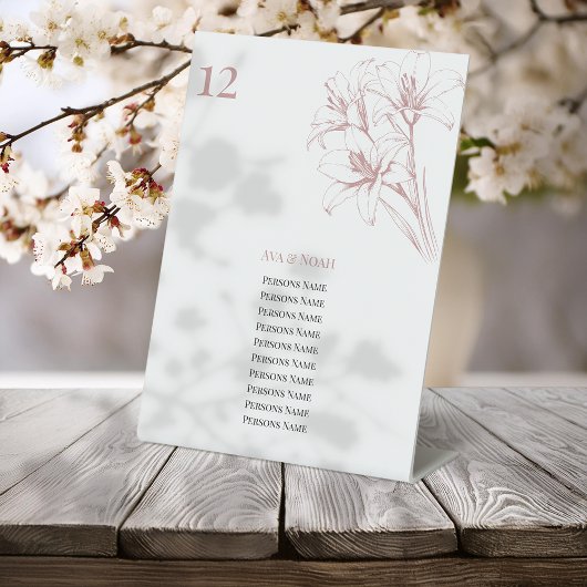 Signe De Table Numéros de tableau Mariage en ligne rose