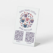 Signe De Table NUMÉROTER POUR PAYER LES CODES QR Café Espresso (Recto)