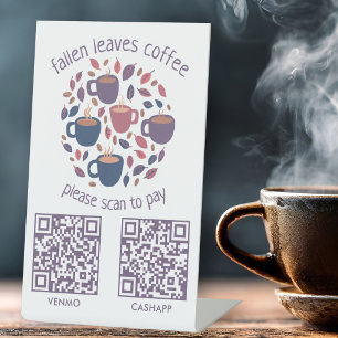 Signe De Table NUMÉROTER POUR PAYER LES CODES QR Café Espresso