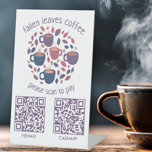 Signe De Table NUMÉROTER POUR PAYER LES CODES QR Café Espresso