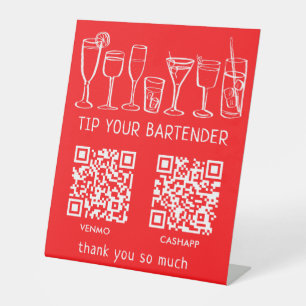 Signe De Table NUMÉROTER POUR PAYER LES CODES QR Cocktails Barman