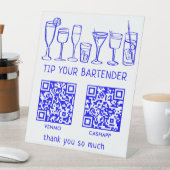 Signe De Table NUMÉROTER POUR PAYER LES CODES QR Cocktails Barman (In SItu)