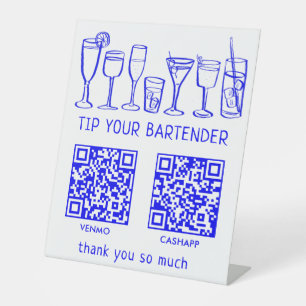 Signe De Table NUMÉROTER POUR PAYER LES CODES QR Cocktails Barman