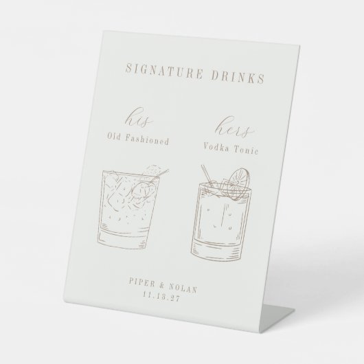 Signe De Table OASIS Wedding Signature Drinks (Recto)