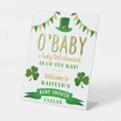 Signe De Table O'Baby St. Patrick's Day Baby shower Bienvenue (Recto)