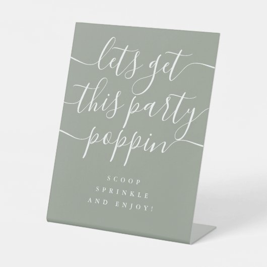 Signe De Table Obtenez Cette Partie Poppin Popcorn Bar Sage Green (Recto)