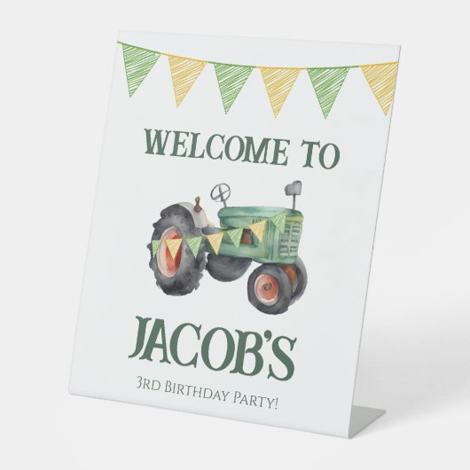 Signe De Table Obtenez votre Tractor Boys Anniversaire (Recto)