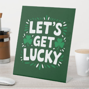 Signe De Table Obtenons la chance Trèfle Drôle de la Saint-Patric