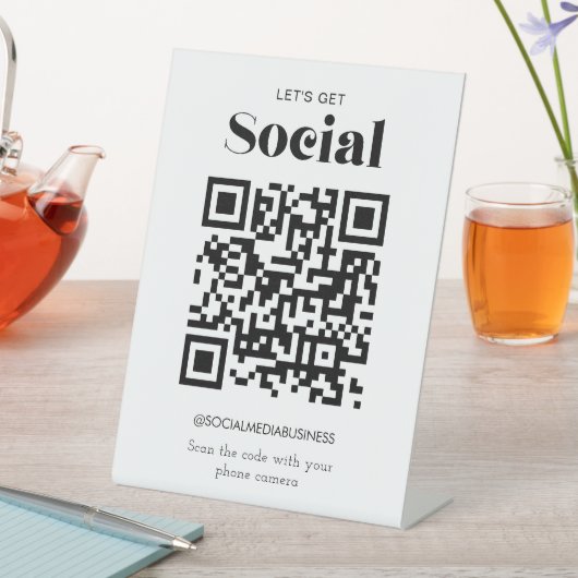 Signe De Table Obtenons le code QR social les médias sociaux pers (In SItu)