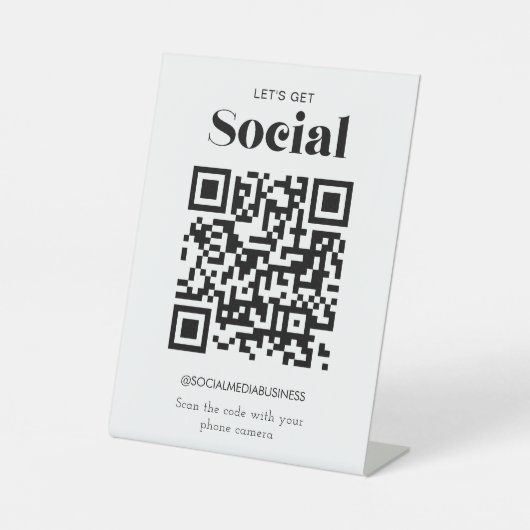 Signe De Table Obtenons le code QR social les médias sociaux pers (Recto)