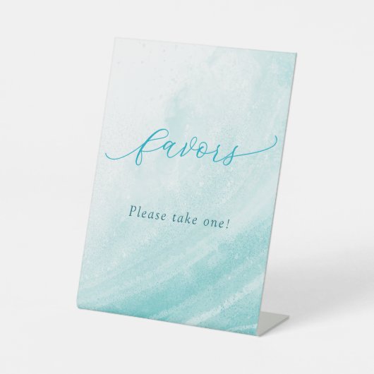 Signe De Table Ocean Beach Turquoise Blue Faveurs S'il vous plaît (Recto)