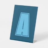 Signe De Table Océan & Ciel Bleu Premier Monogramme Calligraphie  (Recto)