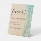 Signe De Table Ocean Summer Blue Beach Sable Blanc Mariage Faveur (Recto)